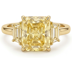 Canary Yellow Diamond VVS Clarity Statement Ring 3.25 ct in 14