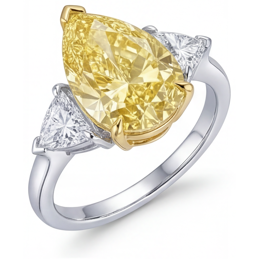Exquisite Three Stone Ring 3 ct – angle view
