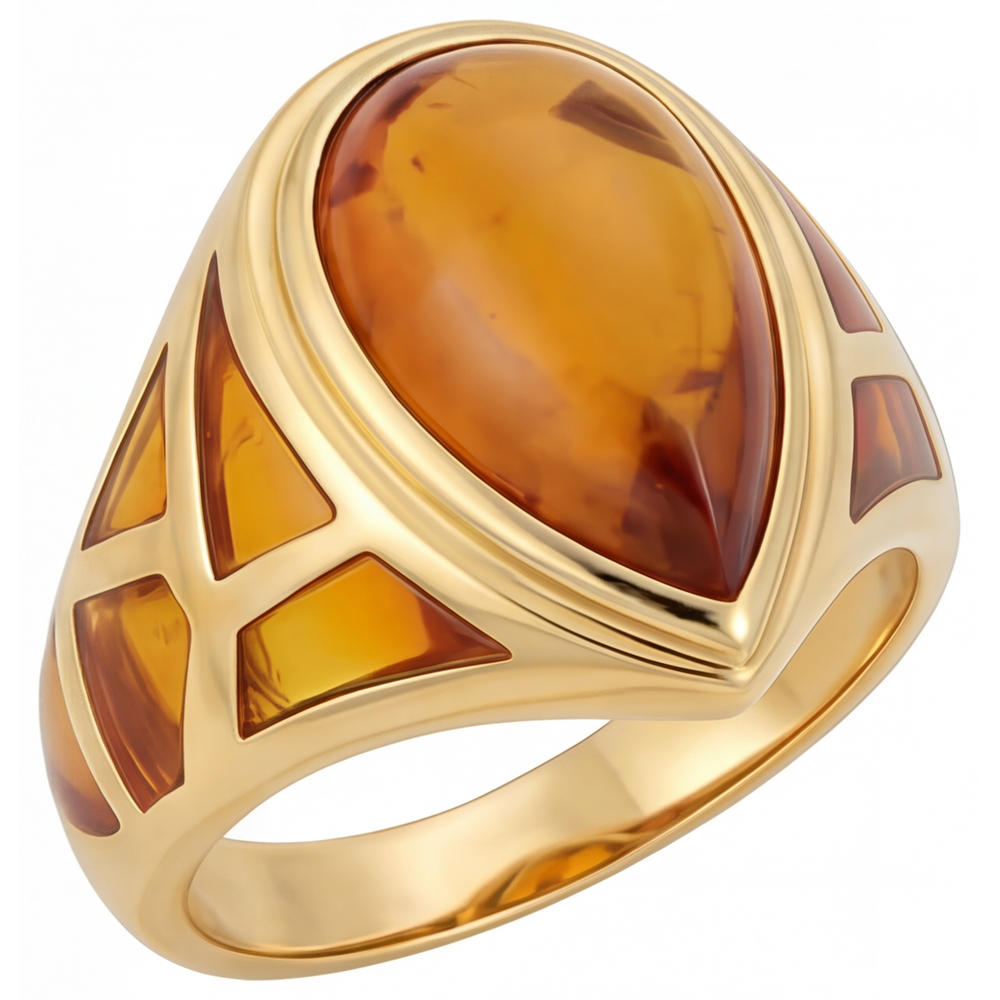 Citrine Gemstone Ring 10.50-ct 14 Karat Yellow Gold – front view