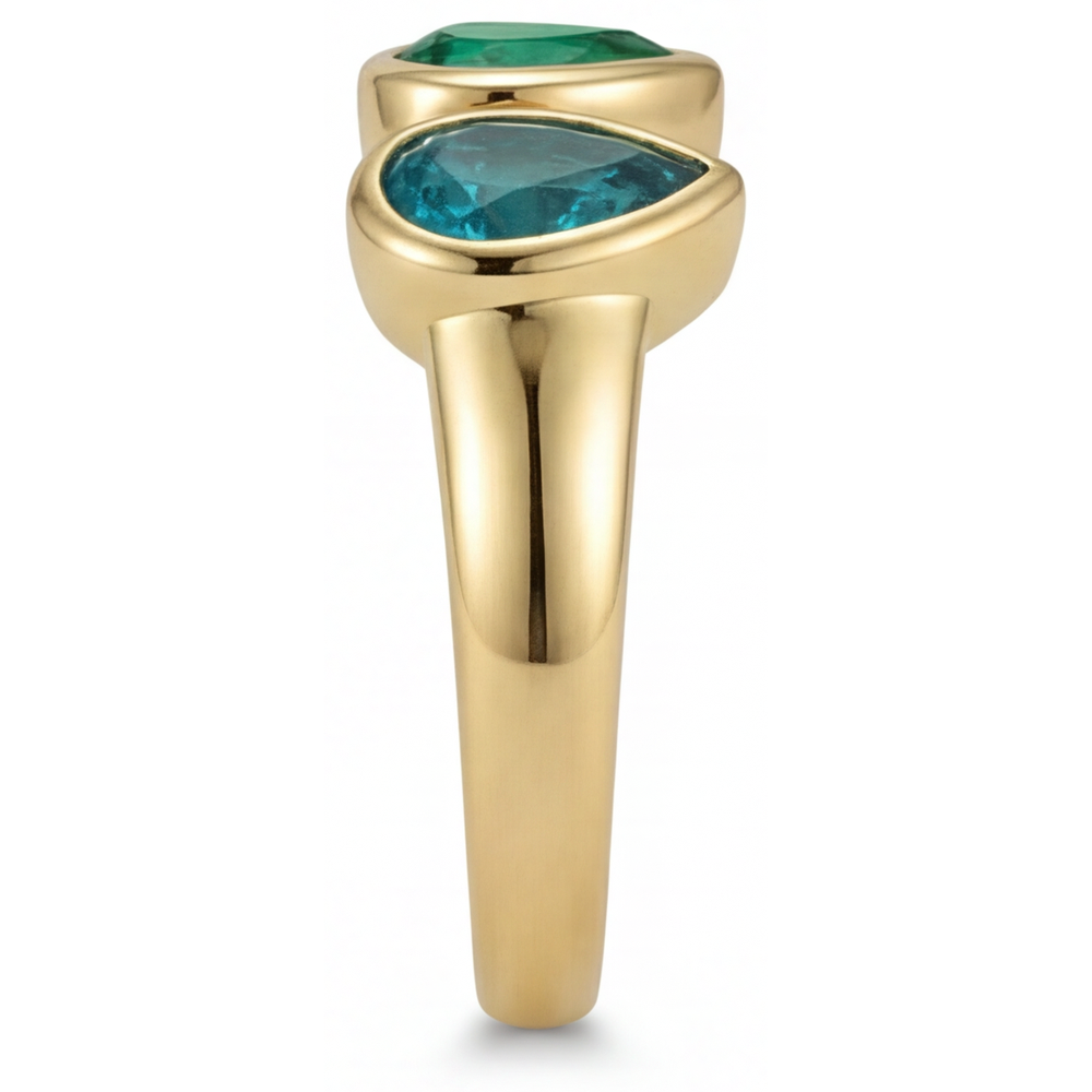 Luxury Colombian Emerald 3-Stone Ring 2 ct – top view