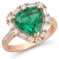 Brilliant VVS Clarity Colombian Emerald Halo Engagement Ring – 6