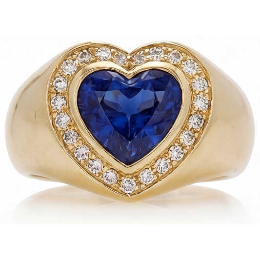Cornflower Blue Sapphire Colored Stone Ring 3.75-ct 14 Karat Yellow Gold – main view