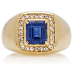 Men's Cornflower Blue Sapphire Precious Stone Ring – VVS 3.50 ct