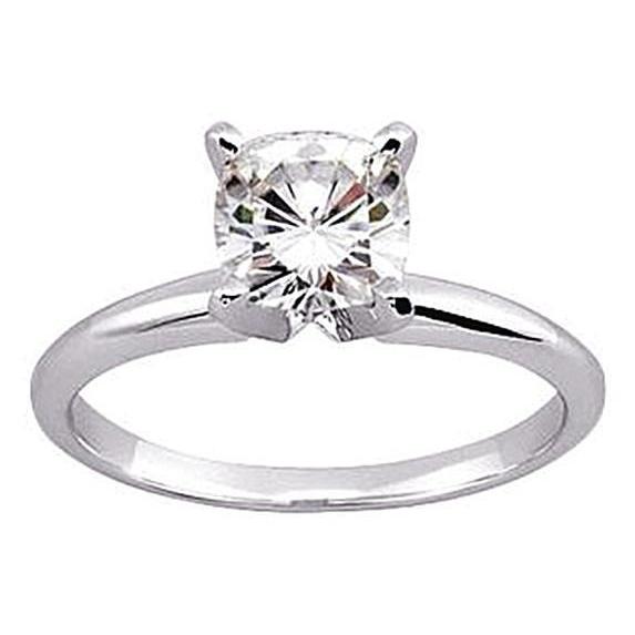 Cushion Cut Real Natural Earth Mined Diamond Solitaire Ring 1.25 Ct. White Gold 14K