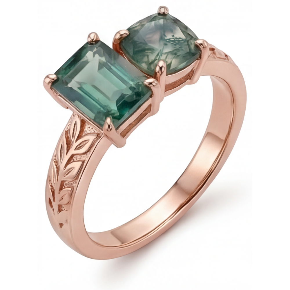 Natural Dendritic Agate Gemstone Ring – main view