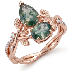 VVS Clarity Dendritic Agate Precious Stone Ring 1.5 ct – 14K