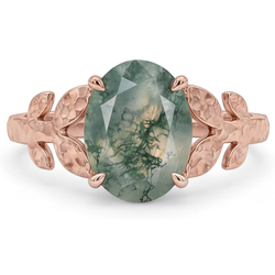 Bespoke 4.0-ct Dendritic Agate Precious Stone Ring