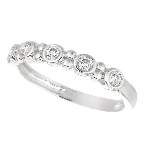 Natural Diamond Half Eternity Band 0.05 ct 14 Karat White Gold – main view