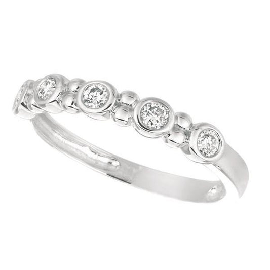 Natural Diamond Half Eternity Band 0.05 ct 14 Karat White Gold – main view