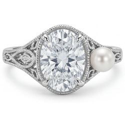 Diamond Anniversary Ring – Filigree 2 ct 14 Karat White Gold
