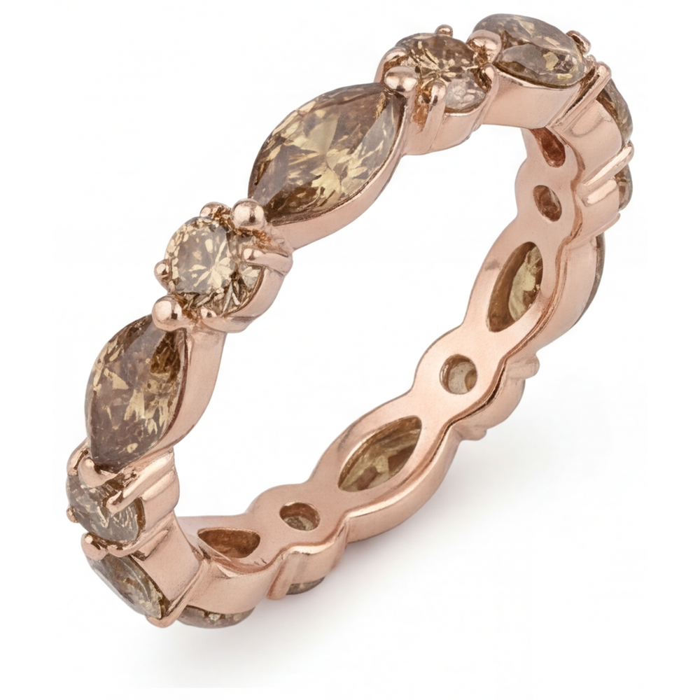 Diamond Marquise Cut Eternity Band in 14K Rose Gold – front view