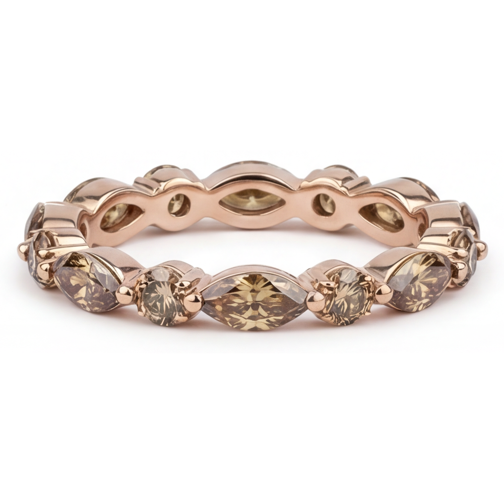 Eternity Band 14K Rose Gold with Diamond – side view