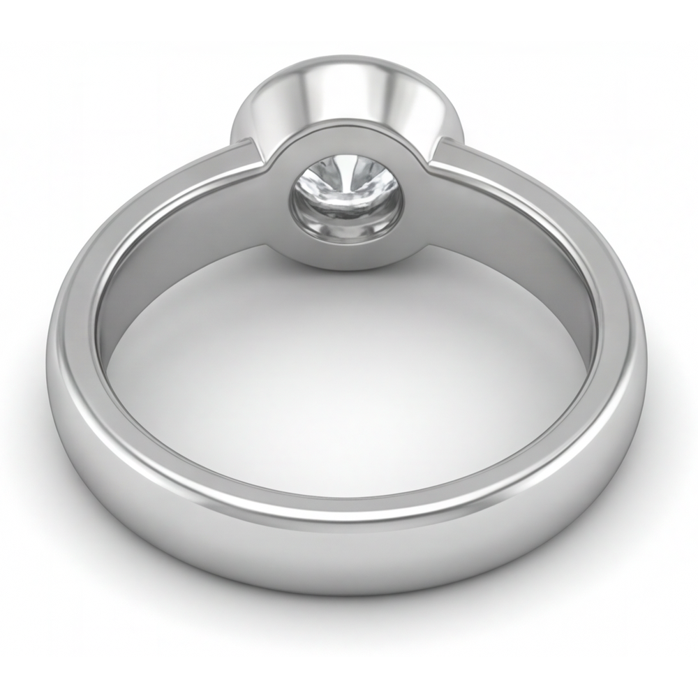 Round Brilliant Diamond ring in 14K White Gold – top view