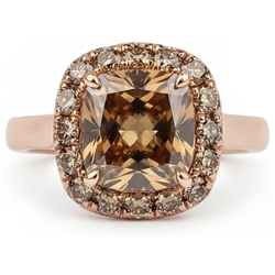 Designer Halo Ring with Desert Diamond Diamond – 2 ct