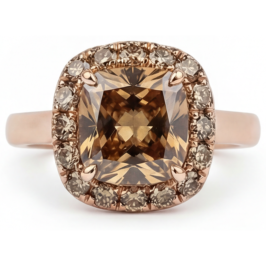Halo Ring 14 Karat Rose Gold with Diamond – main view