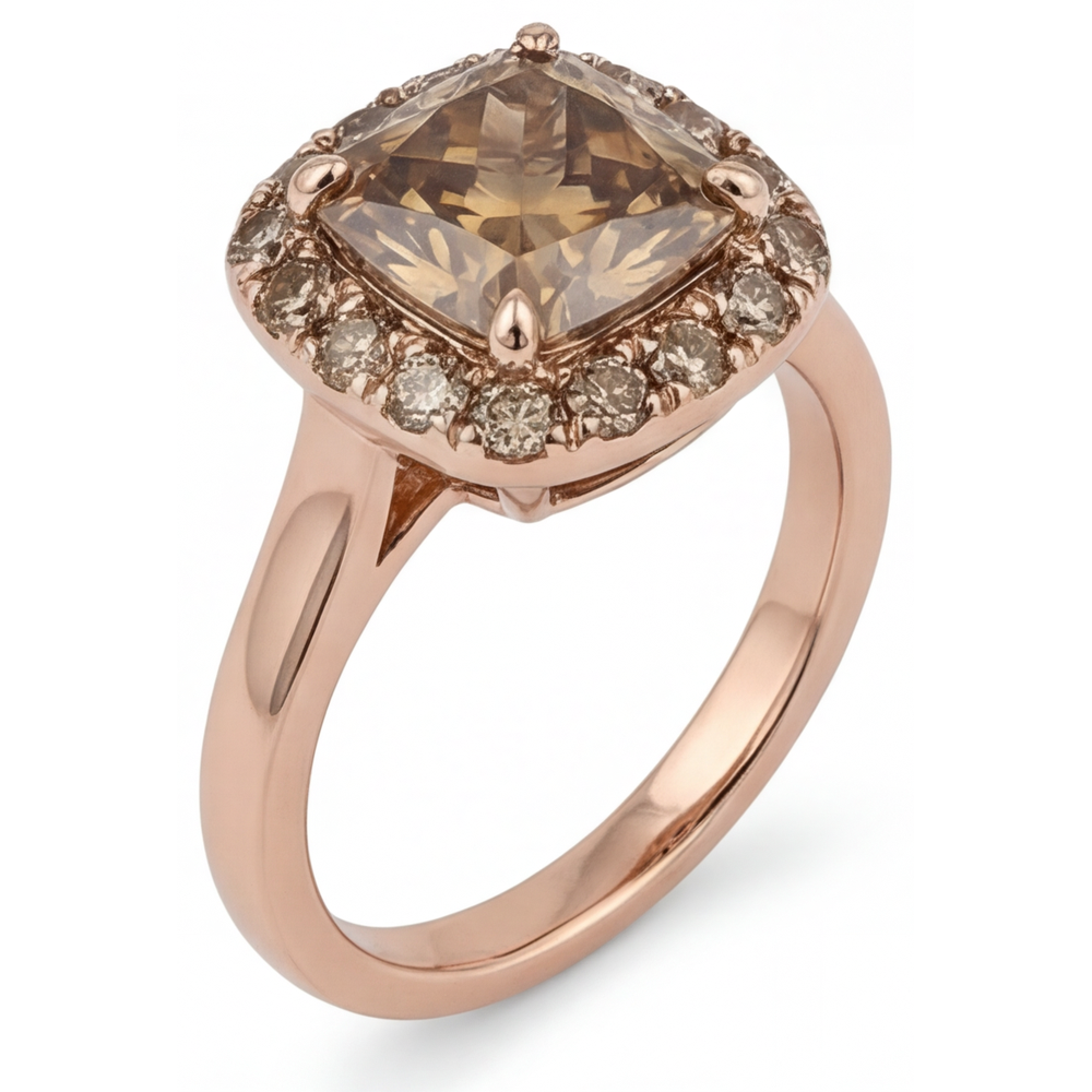 Designer Halo Ring 2 ct – angle view