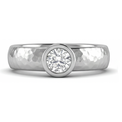 Round Cut Diamond Mens Ring in 14K White Gold – 1 ct