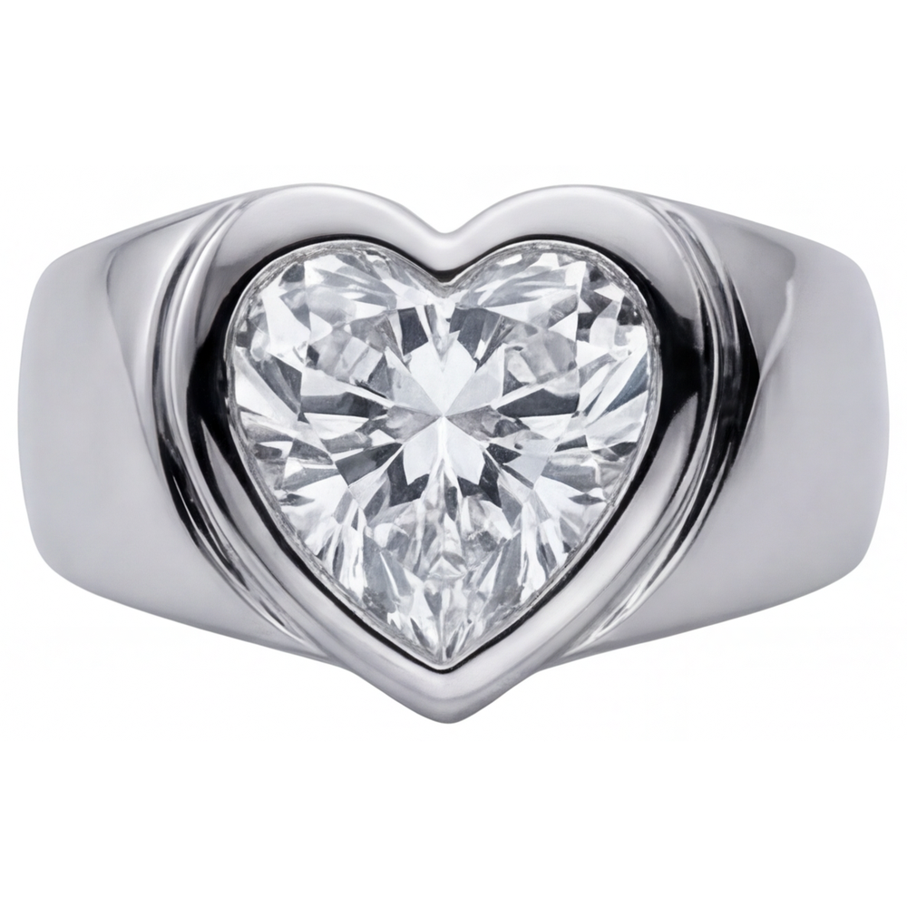 Diamond Mens Ring 4 ct 14K White Gold – main view