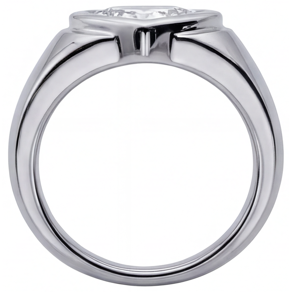 Heart Cut Diamond ring in 14K White Gold – profile view
