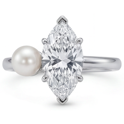 Authentic Marquise Diamond Single Stone Ring – 2.5 ct in 14K