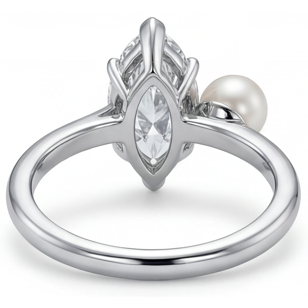 Authentic Diamond Single Stone Ring – profile view