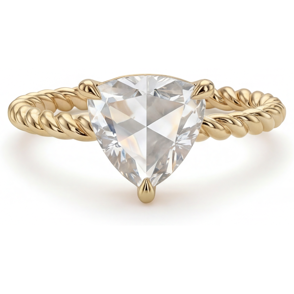 Single Stone Ring 14K Yellow Gold with Diamond – main view