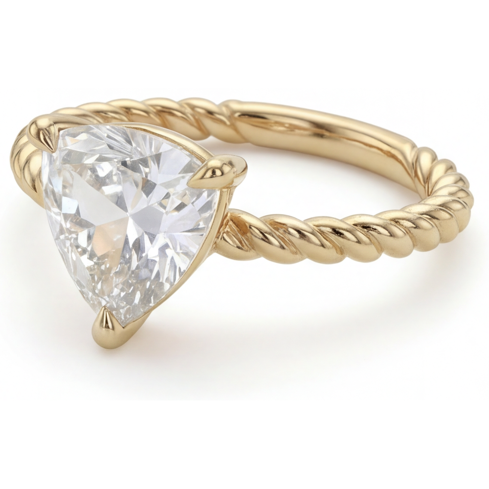 Diamond Single Stone Ring 2.50-ct 14K Yellow Gold – front view