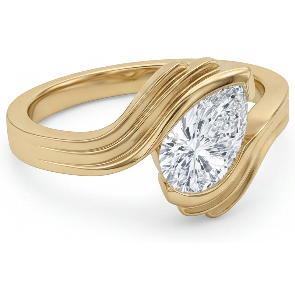 Diamond Solitaire Engagement Ring 1.50-ct 14 Karat Yellow Gold – angle view