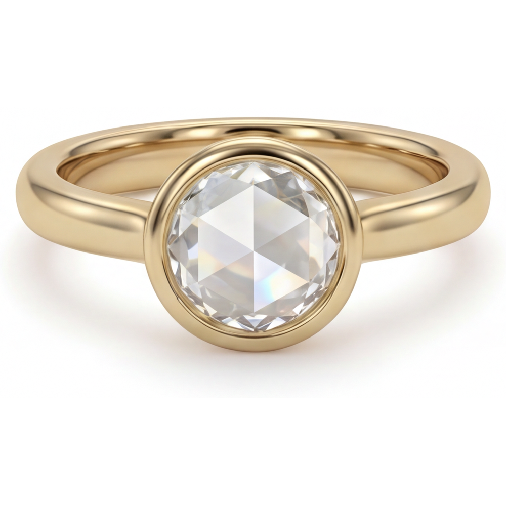 Round Brilliant Diamond ring in 14K Yellow Gold – main view
