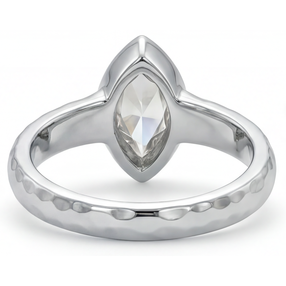 Solitaire Ring 14K White Gold with Diamond – top view