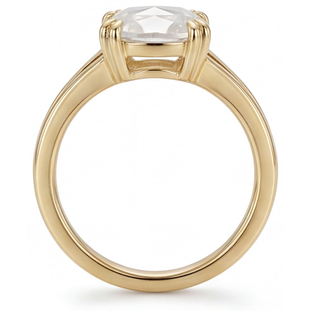 Genuine Diamond Solitaire Ring 3.75 ct 14K Yellow Gold – angle view