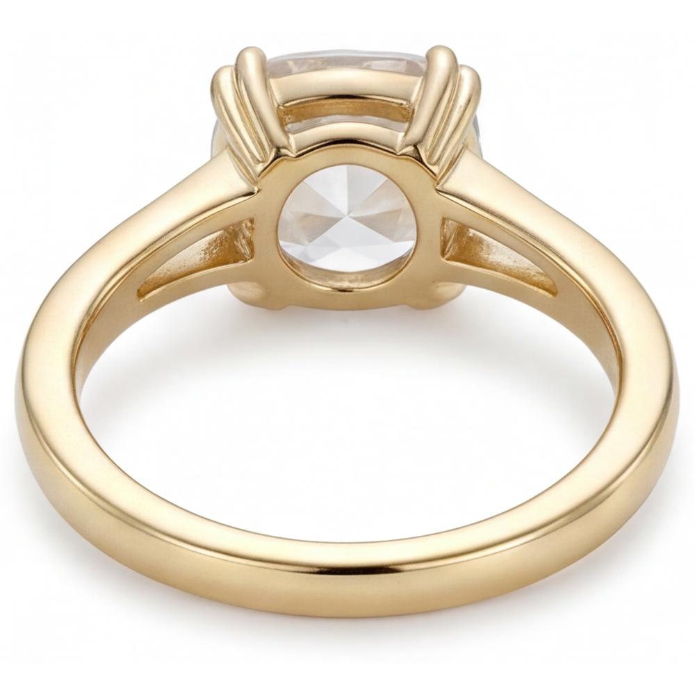 Solitaire Ring 14K Yellow Gold with Diamond – profile view