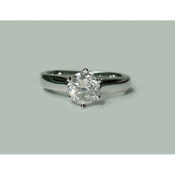 Natural Earth Mined Diamond Solitaire Ring White Gold 1.30 Carats Jewelry New