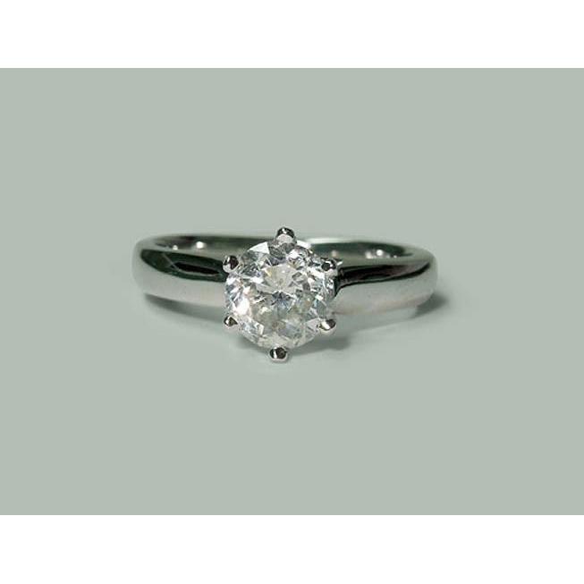 Natural Earth Mined Diamond Solitaire Ring White Gold 1.30 Carats Jewelry New