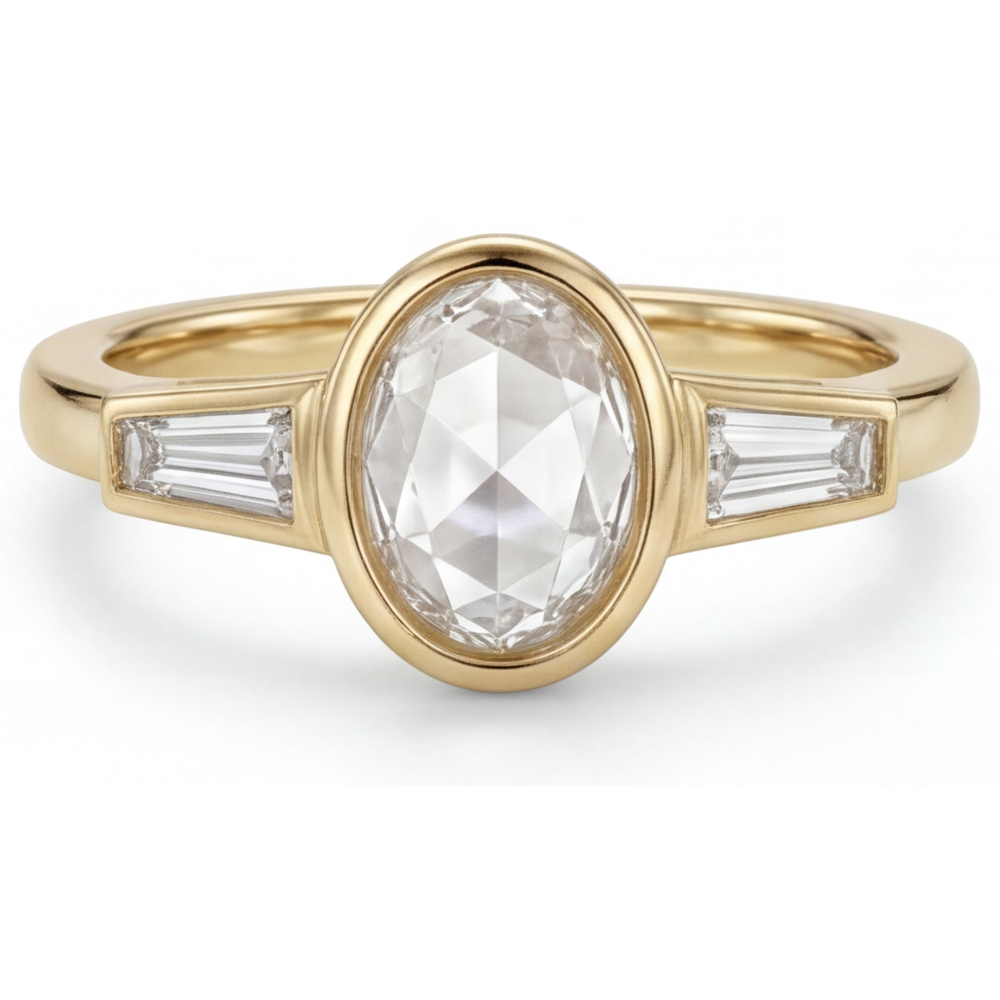 Handmade Diamond Three Stone Ring 2 ct – main view