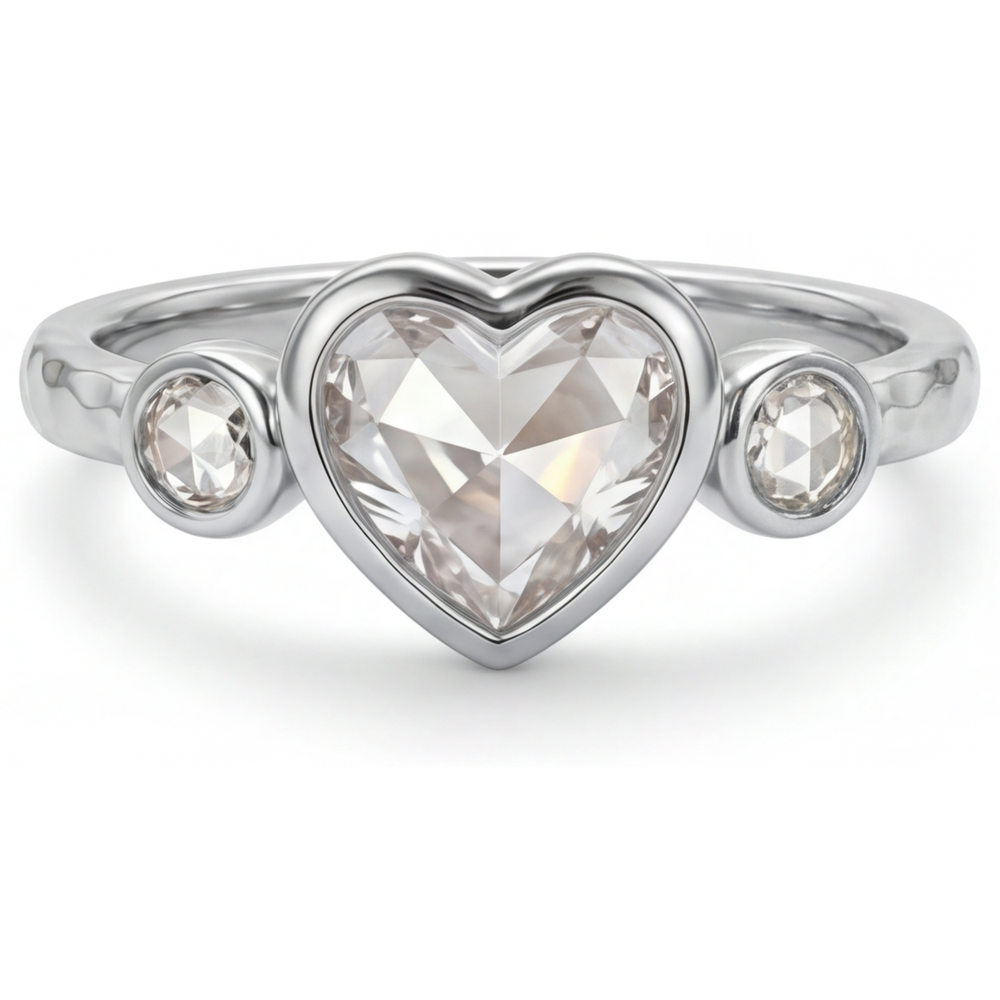 Heart Cut Diamond ring in 14K White Gold – main view