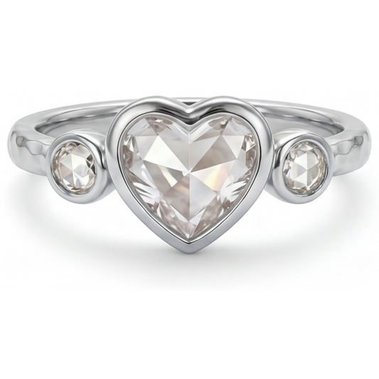 Heart Cut Diamond ring in 14K White Gold – main view