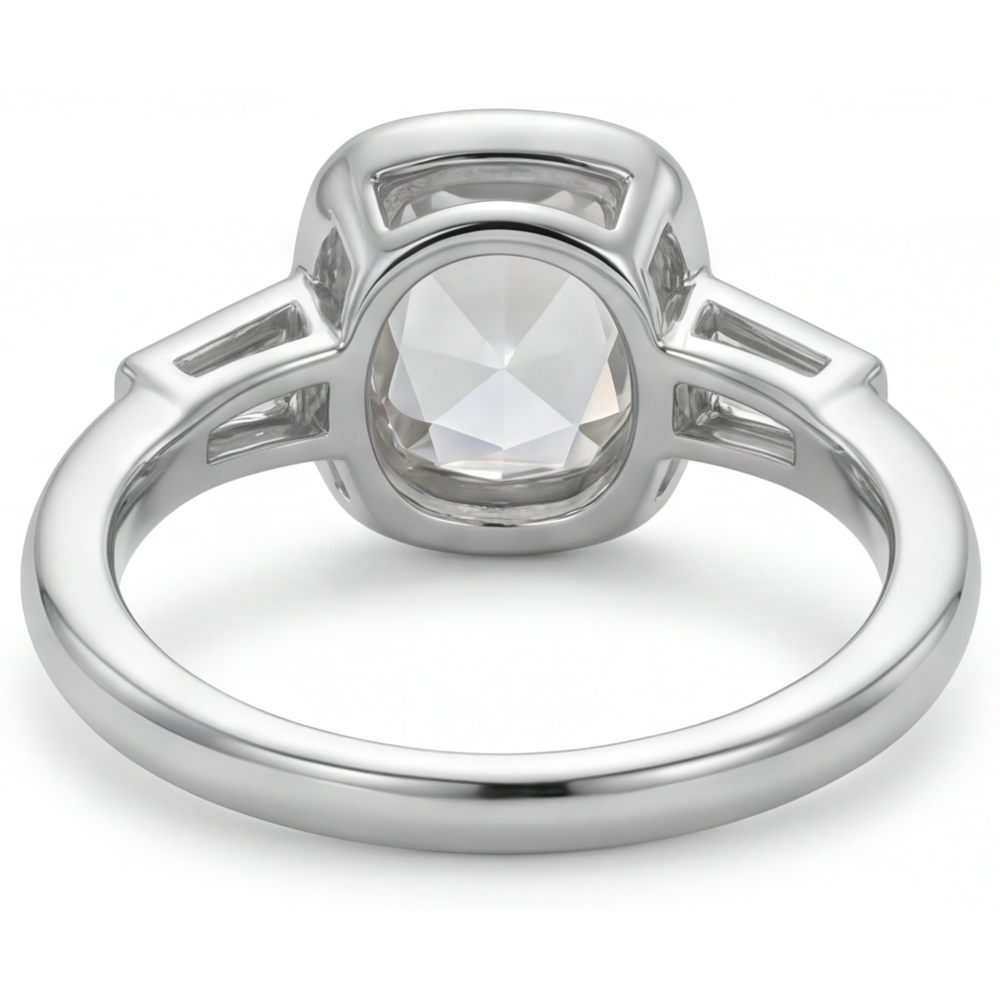Handcrafted Diamond Three Stone Ring 3 ct – angle view