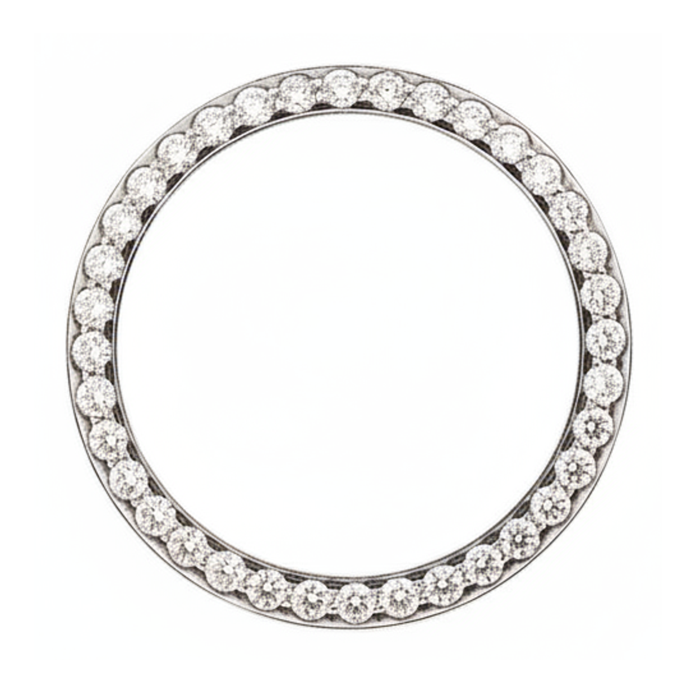 Diamond Watch Bezel 1.5 Carat 28 mm To Fit Rolex Datejust Real Natural Stainless Steel Round Pave