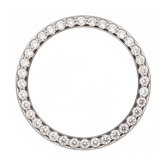 Diamond Watch Bezel 1.5 Carat 28 mm To Fit Rolex Datejust Real Natural Stainless Steel Round Pave