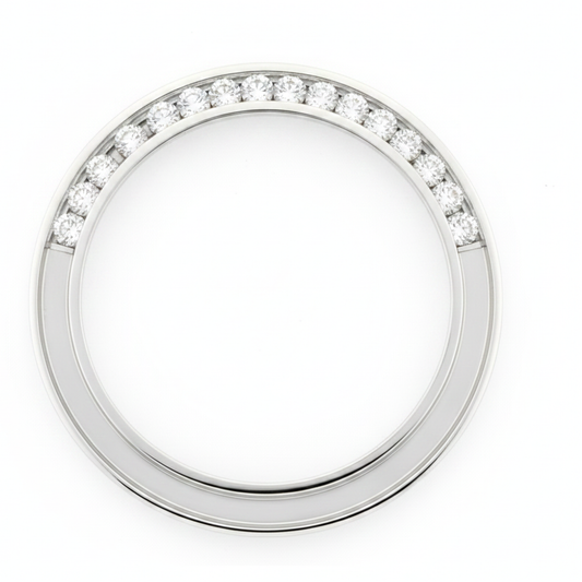 Diamond Watch Bezel 1 Carat 28 mm To Fit Rolex Datejust Natural Real Stainless Steel Round Channel