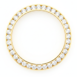 Diamond Watch Bezel 2.5 Carat 28 mm To Fit Rolex Datejust Real Natural 14K Yellow Gold Round