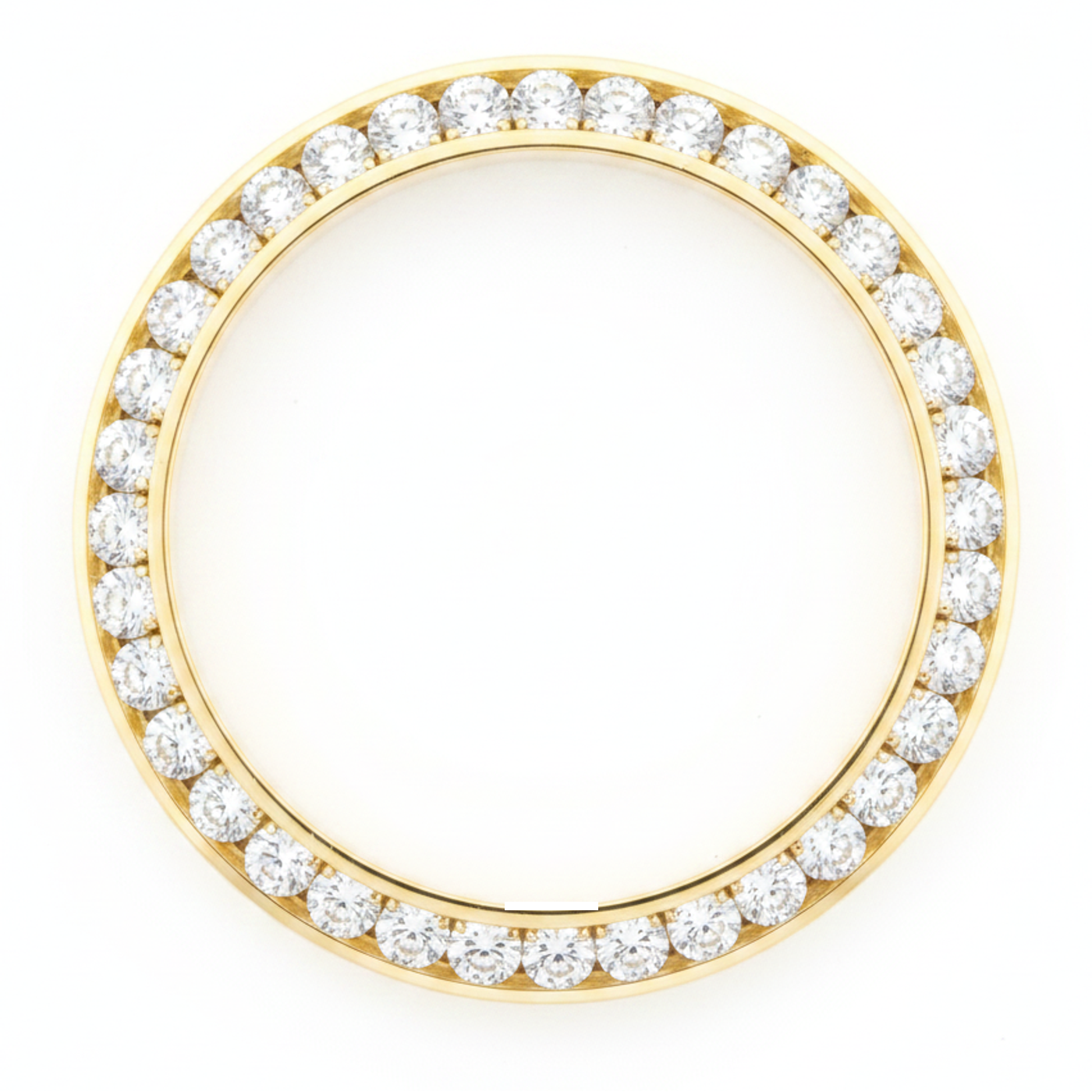 Diamond Watch Bezel 2.5 Carat 28 mm To Fit Rolex Datejust Real Natural 14K Yellow Gold Round
