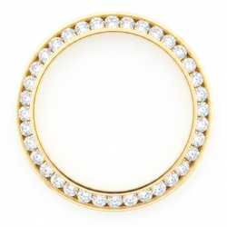 Diamond Watch Bezel 2 Carat 28 mm To Fit Rolex Datejust Real Genuine 14K Yellow Gold Round Channel
