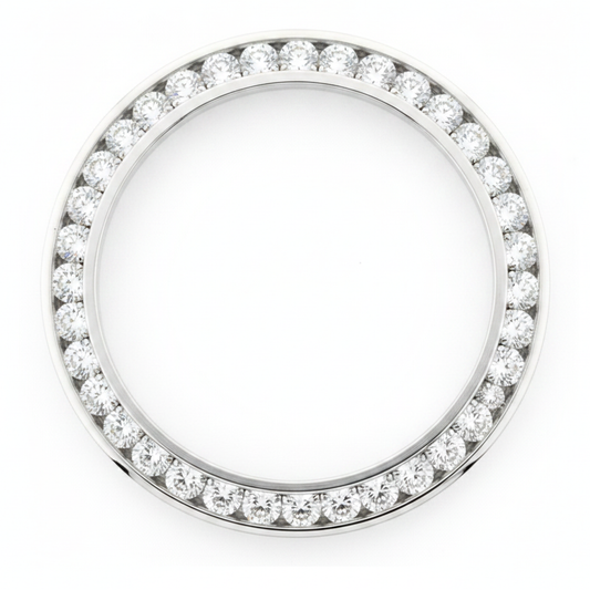 Diamond Watch Bezel 2 Carat 28 mm To Fit Rolex Datejust Real Genuine Stainless Steel Round Channel