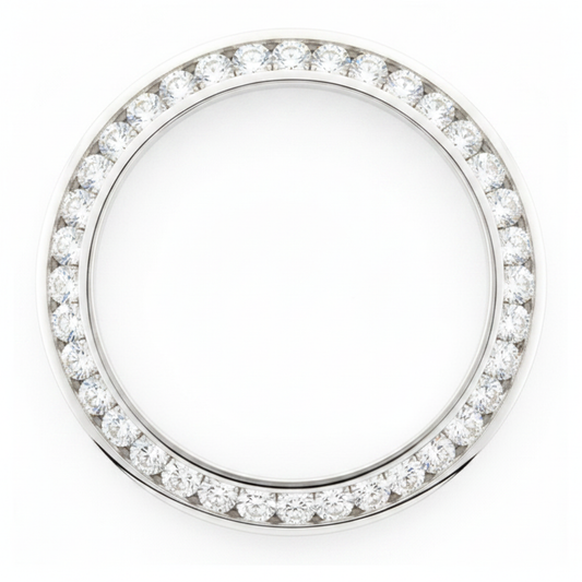 Diamond Watch Bezel 3 Carat 28 mm To Fit Rolex Datejust Genuine Natural Stainless Steel Round Channel