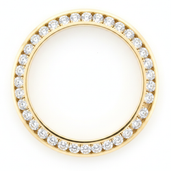 Diamond Watch Bezel 5 Carat 28 mm To Fit Rolex Datejust Natural Real 14K Yellow Gold Round Channel