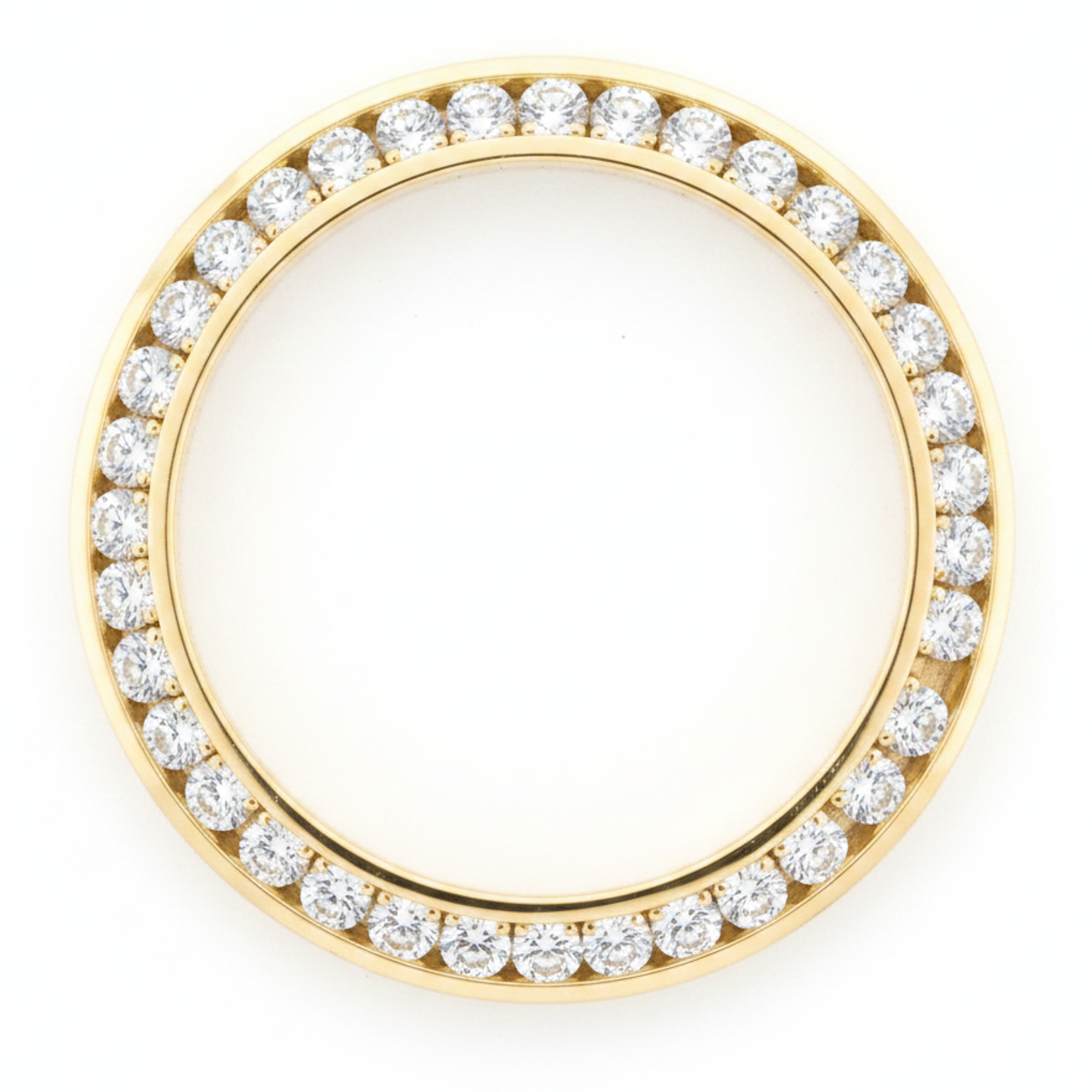 Diamond Watch Bezel 5 Carat 28 mm To Fit Rolex Datejust Natural Real 14K Yellow Gold Round Channel