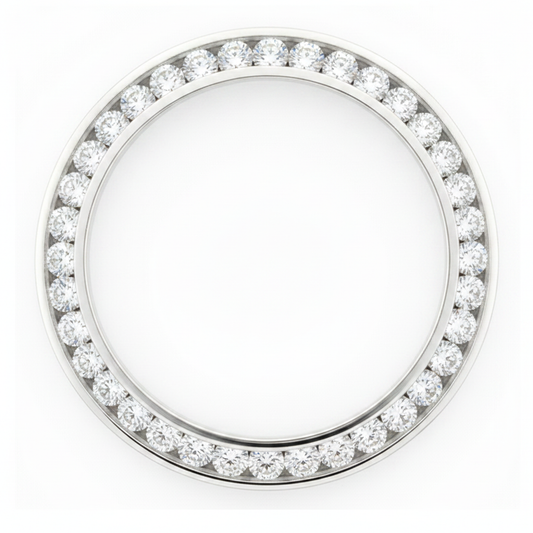 Diamond Watch Bezel 5 Carat 28 mm To Fit Rolex Datejust Natural Real Stainless Steel Round Channel