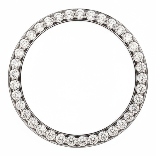 Diamond Watch Bezel 5 Carat 28 mm To Fit Rolex Datejust Real Genuine Stainless Steel Round Pave